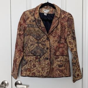 Coldwater Creek Jacket Antique Paradox Print Blazer